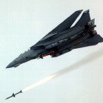 An F-14D launches an AIM-7 Sparrow. A GBU-24 Paveway III can also be seen being carried. (US Navy photo)