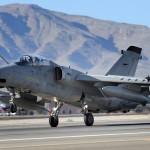 An Italian air force AMX Fighter aircraft lands at Nellis Air Force Base, Nev., following a Red Flag 09-5 training mission Aug. 26, 2009 (US Air Force photo)