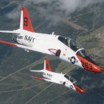 T-45A Goshawks training aircraft cruise together during a recent training flight over the skies of South Texas (US Navy photo)