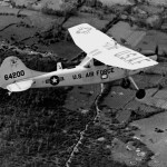 A U.S. Air Force Cessna 0-1E Bird Dog in flight over Vietnam in 1967. The aircraft was used as a forward air control aircraft throughout South Vietnam. The forward air controller (FAC) spotted suspected enemy strongholds and fired smoke rockets to mark the target for strike aircraft. Following a strike the FAC assessed bomb damage. (U.S. Air Force photo)