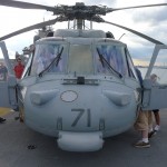 Frontal view of an MH-60S "Knighthawk" aboard the USS Wasp during Boston Fleet Week 2012 (Air Cache Photo/John M. Guilfoil)