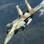 An Israeli Air Force F-15I (Ra'am) from the IDF/AF No 69 Hammers Squadron maneuvers away after receiving fuel from a KC-135 Stratotanker over Nevada's test and training ranges during Red Flag in August 2004.