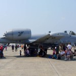 Visitors crowd around an A-10 from the 190th Fighter Squadron out of Idaho as one of three static A-10 displays at the Great New England Air Show 2012 (Air Cache photo/John M. Guilfoil)