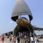 The massive nose of the C-5 "Galaxy" folds up for easy cargo moving (Air Cache photo/John M. Guilfoil)