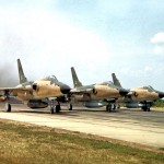 F-105s take off on a mission to bomb North Vietnam, 1966. (U.S. Air Force photo)